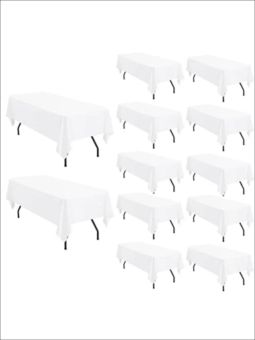 12 Pack Rectangular Polyester Tablecloth 60x102 Inch for 6ft Tables
